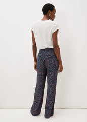 Grace Geo Printed Trouser Navy/Multi
