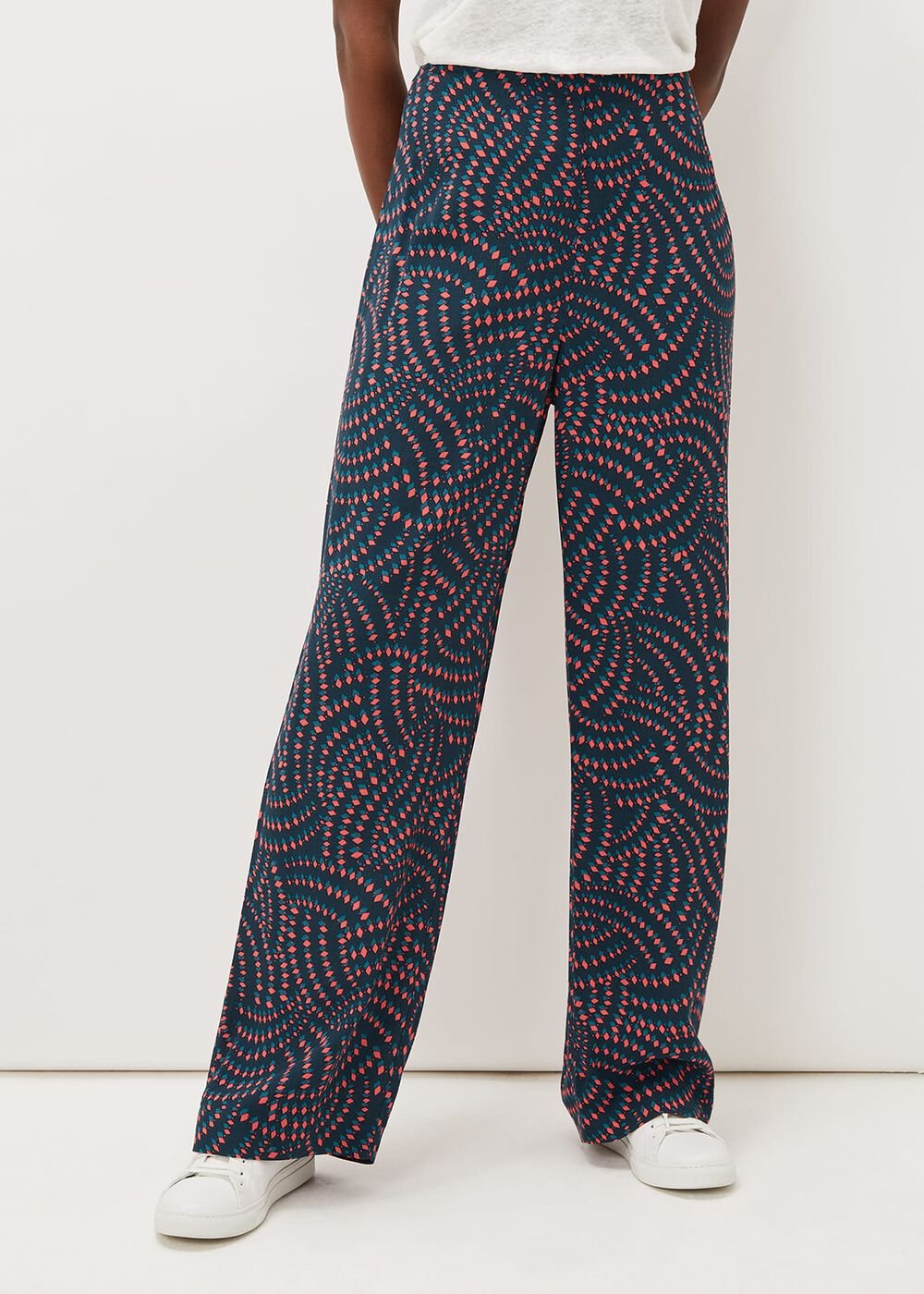 Grace Geo Printed Trouser Navy/Multi