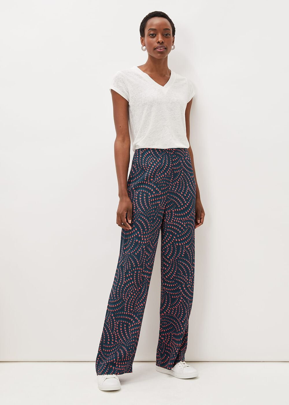 Grace Geo Printed Trouser Navy/Multi