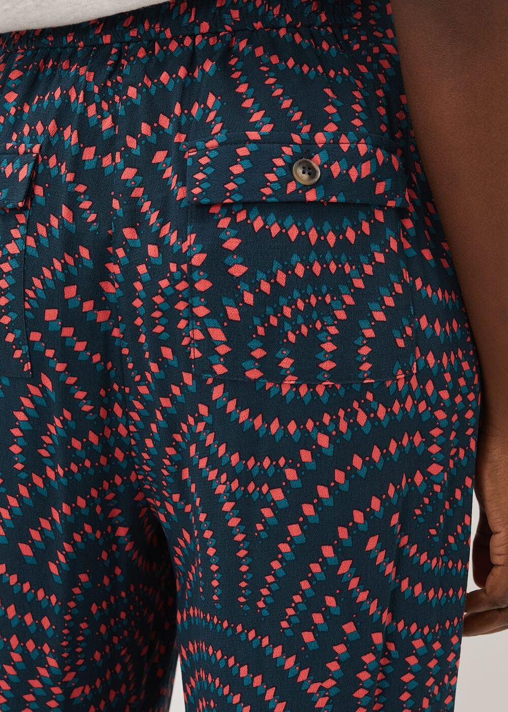 Grace Geo Printed Trouser Navy/Multi