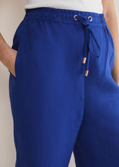 Lolita Blue Linen Wide Leg Trousers Cobalt