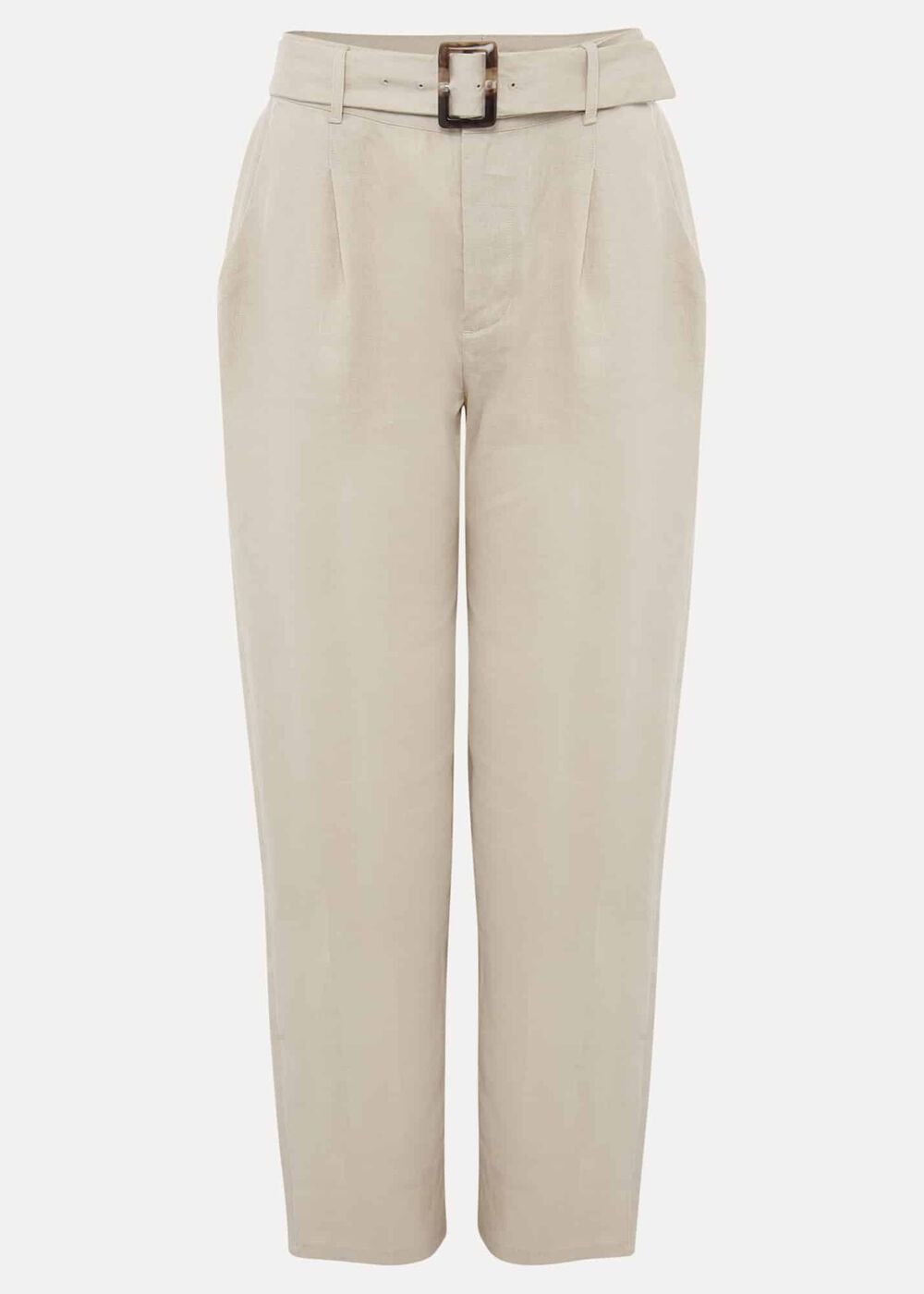 Hazel Linen Tapered Trousers Stone