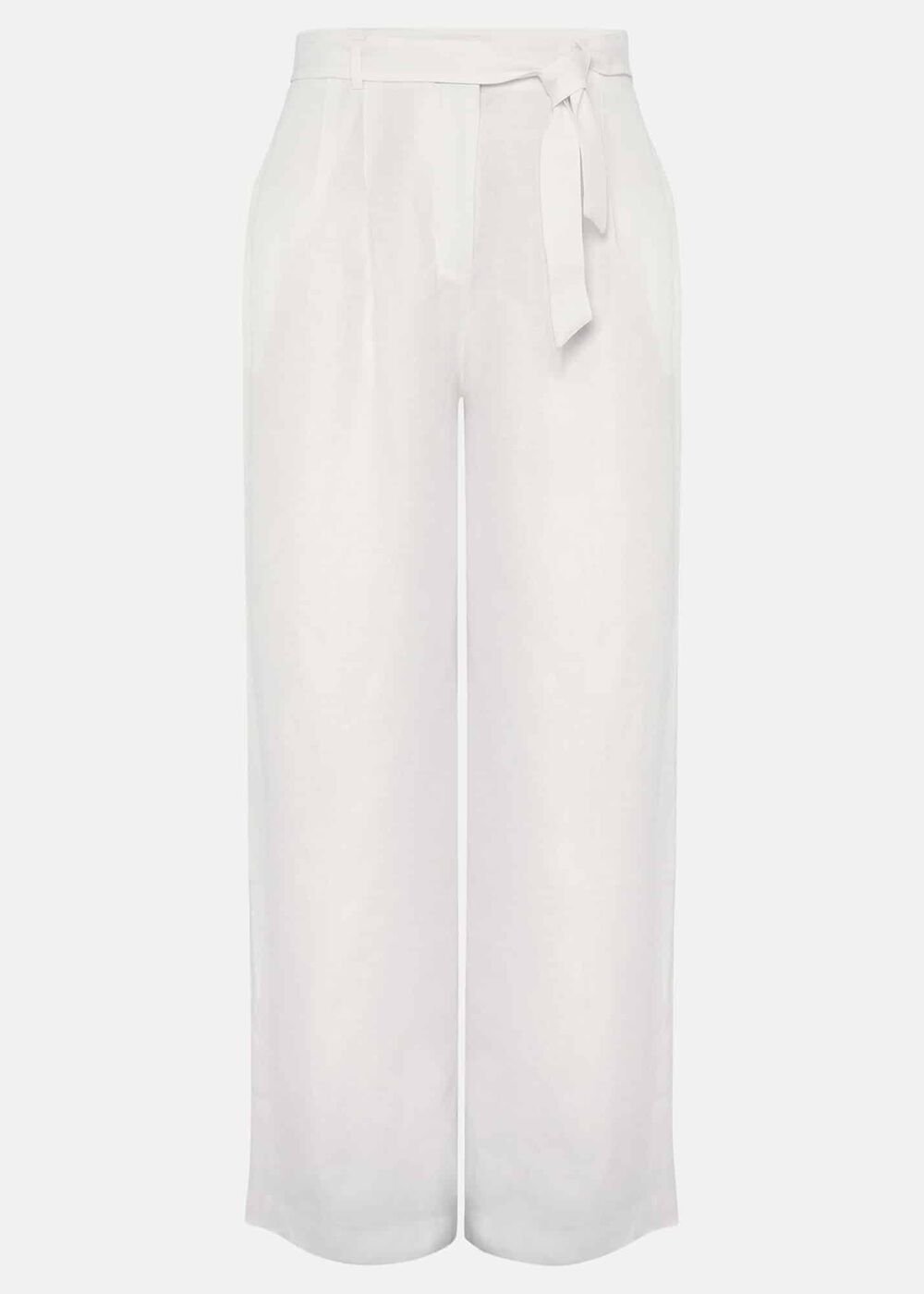 Aaliyah White Linen Wide Leg Trousers White