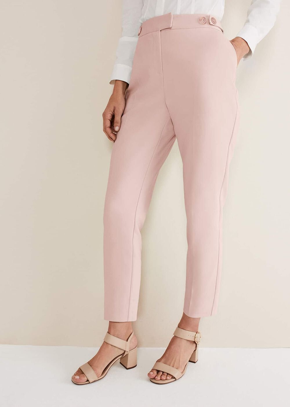 Ulrica Straight Leg Trousers Pale Pink