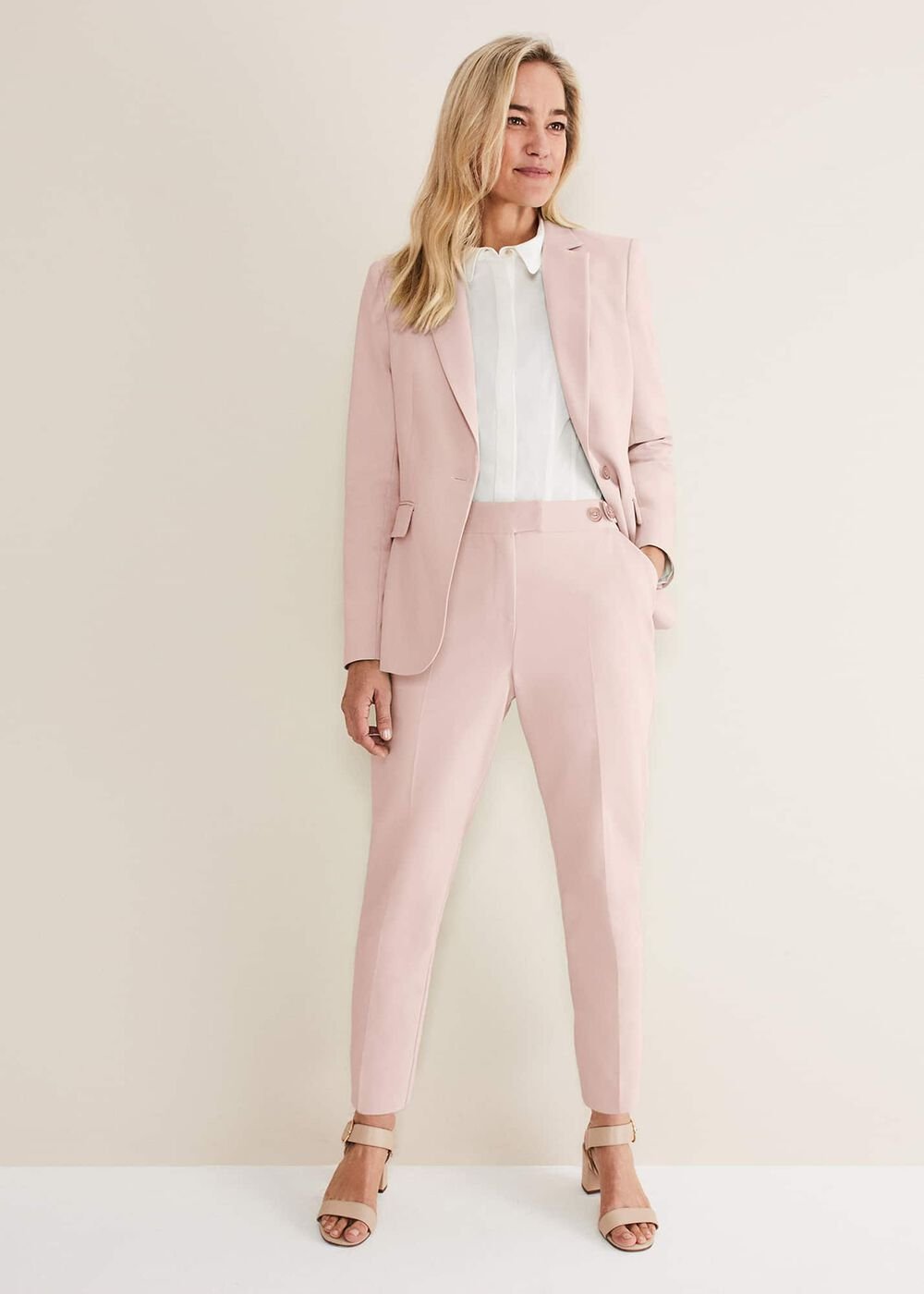 Ulrica Straight Leg Trousers Pale Pink