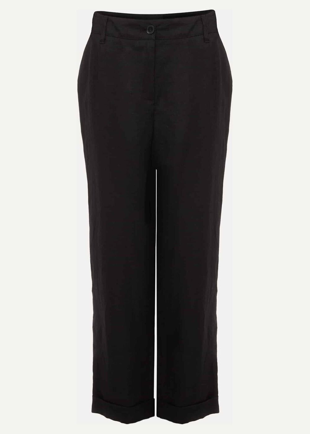 Klarra Black Linen Tapered Trousers Black