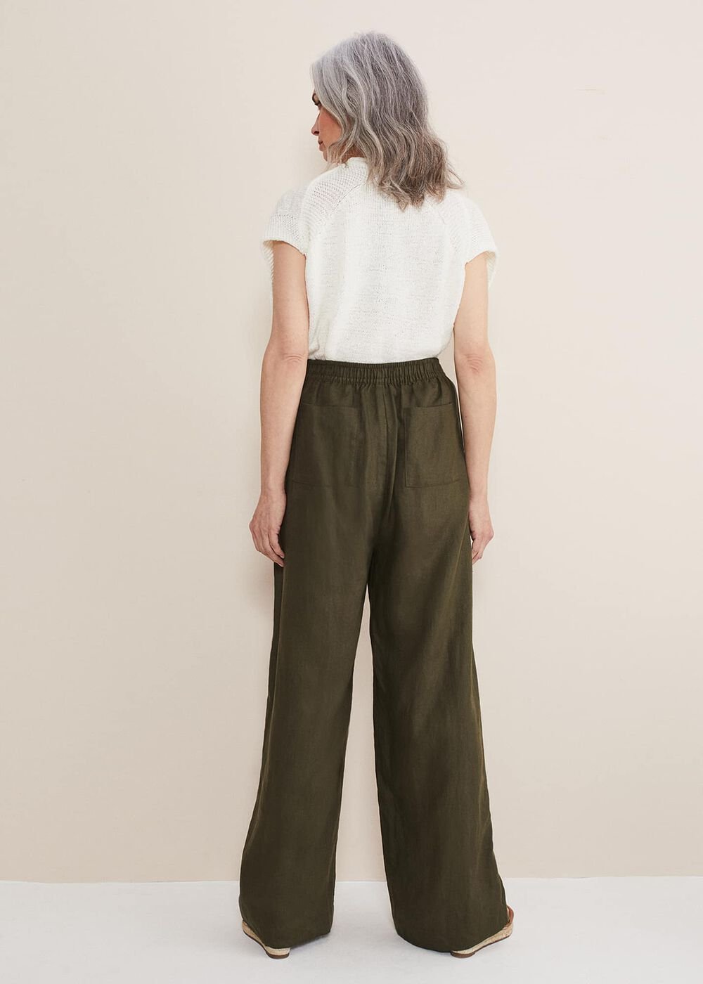 Lolita Drawstring Linen Trouser Khaki