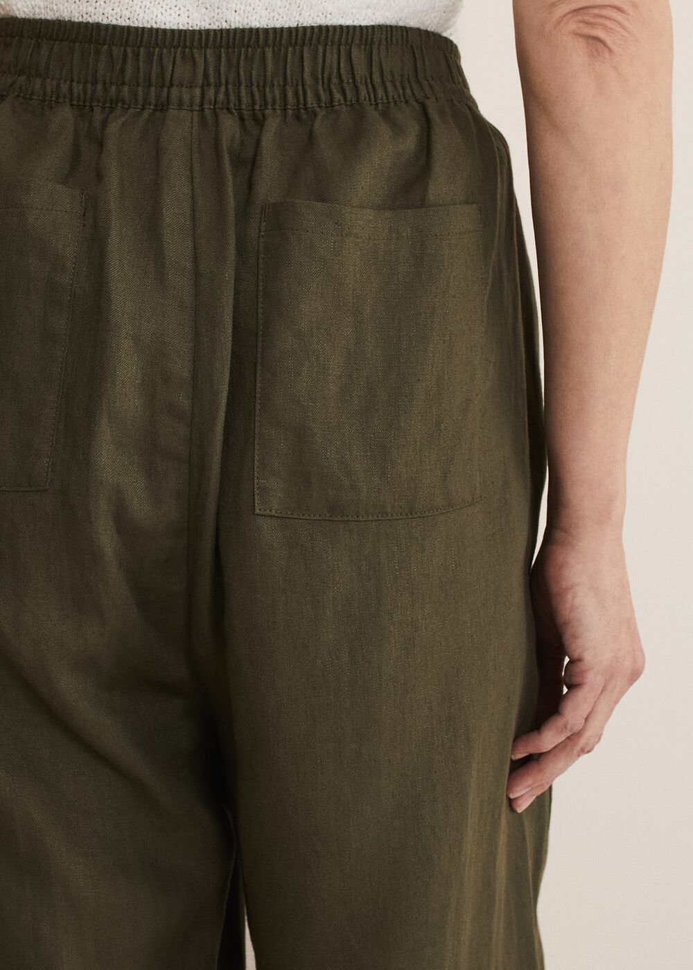 Lolita Drawstring Linen Trouser Khaki