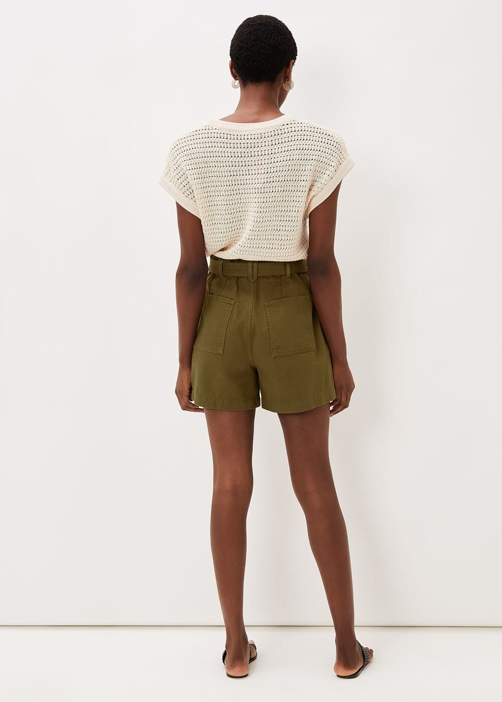 Pollie Denim Cargo Shorts Khaki