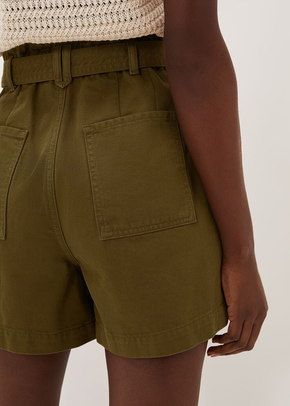 Pollie Denim Cargo Shorts Khaki