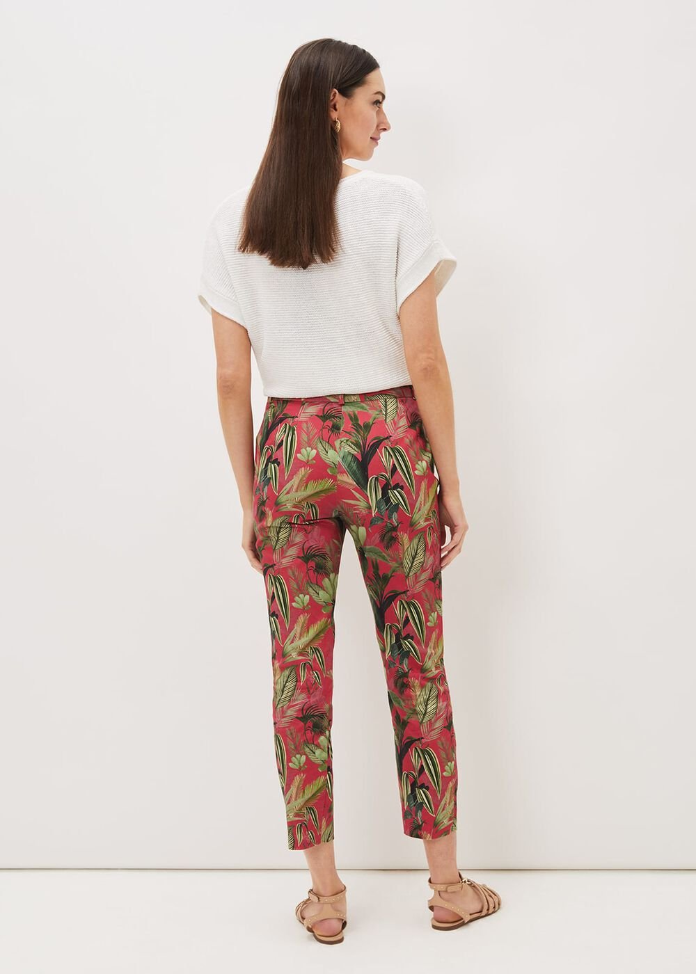 Desta Tropical Print Trouser Hot Pink
