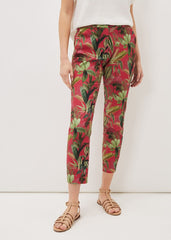 Desta Tropical Print Trouser Hot Pink