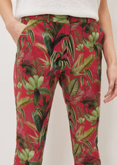 Desta Tropical Print Trouser Hot Pink