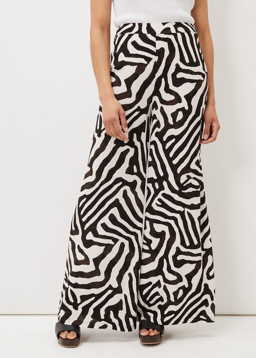 Isabelle Zebra Print Wide Leg Trouser Multi-Coloured