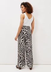 Isabelle Zebra Print Wide Leg Trouser Multi-Coloured