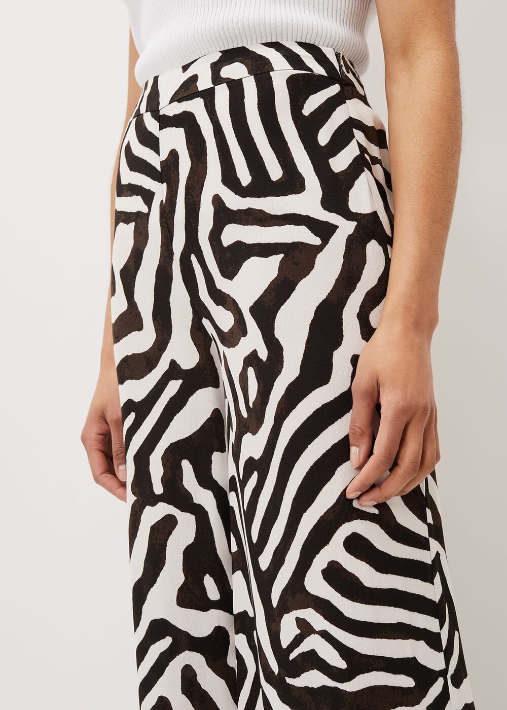 Isabelle Zebra Print Wide Leg Trouser Multi-Coloured