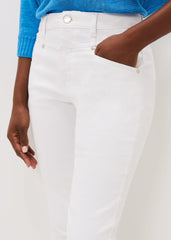 Hailee Topstitch Skinny Jeans Short White
