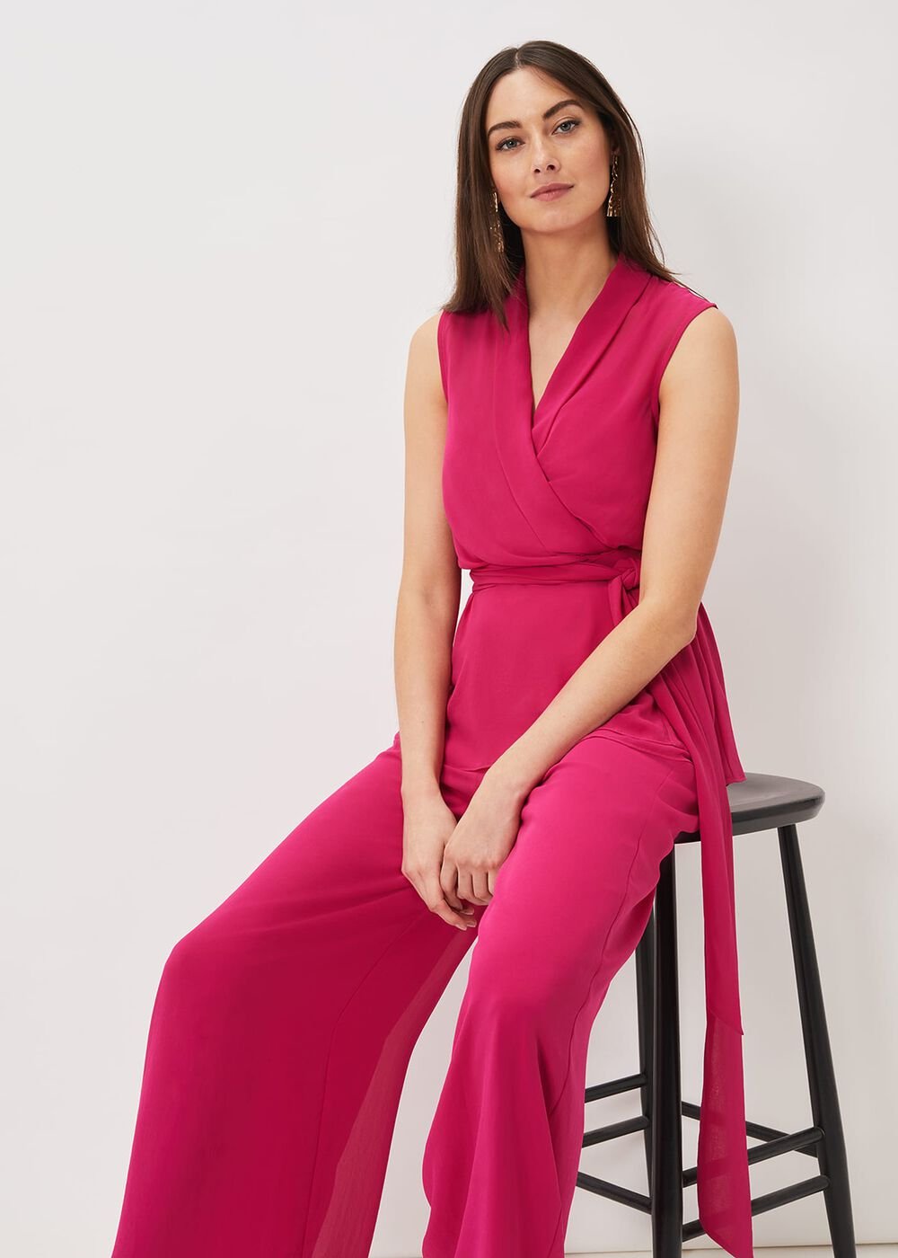 Florentine Chiffon Trousers Magenta Pink