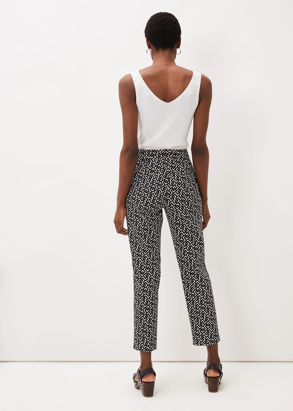 Mackenzie Geo Tapered Trouser Black/White