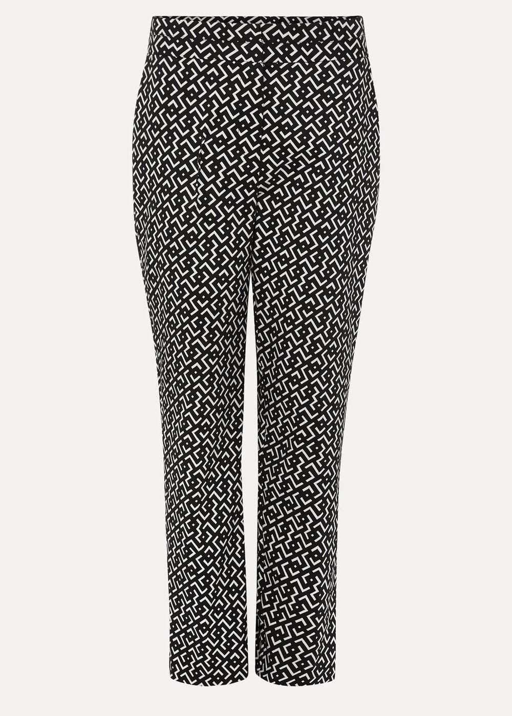 Mackenzie Geo Tapered Trouser Black/White