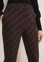 Mackenzie Geo Jacquard Tapered Trouser Black/Chocolate