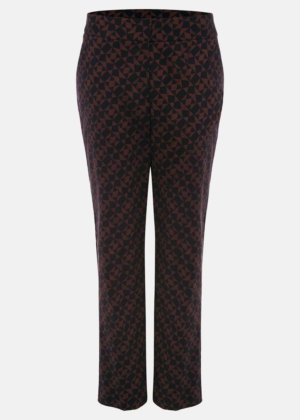 Mackenzie Geo Jacquard Tapered Trouser Black/Chocolate