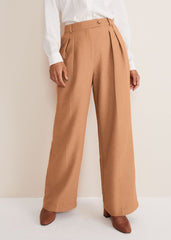 Dola Wide Leg Boucle Trouser Camel