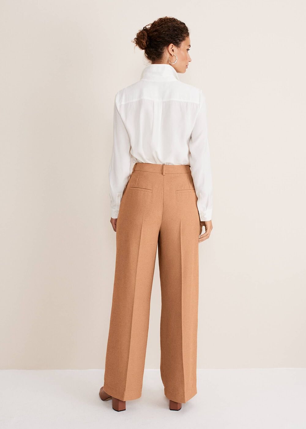 Dola Wide Leg Boucle Trouser Camel
