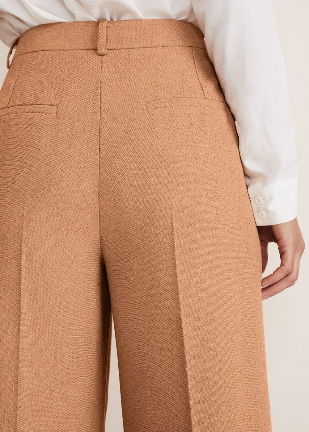 Dola Wide Leg Boucle Trouser Camel
