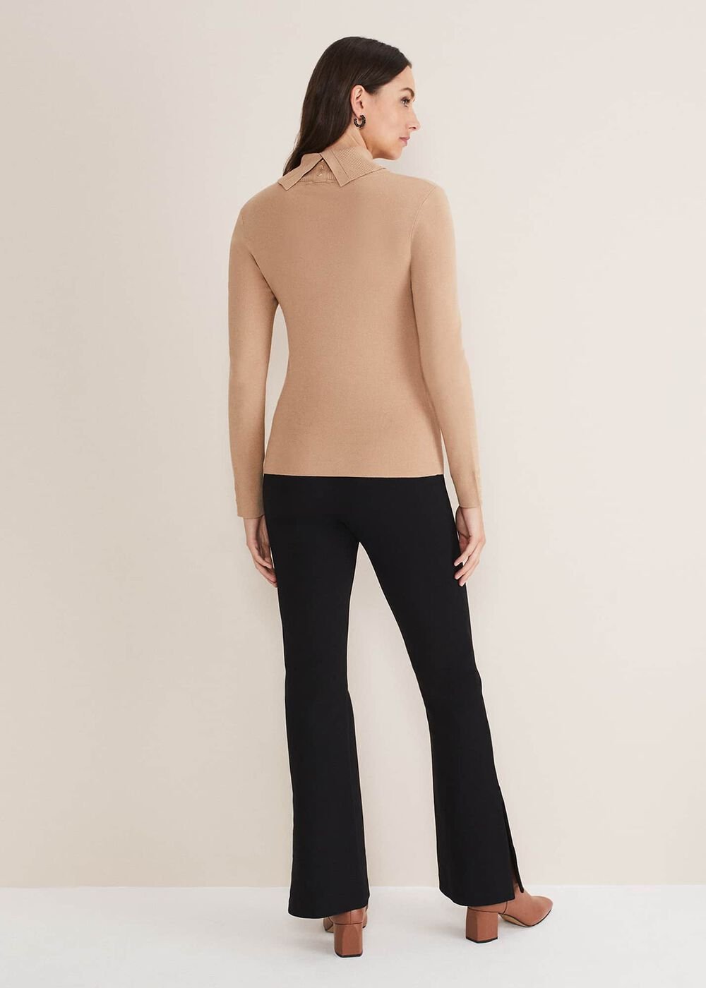Ara Side Split Bootcut Ponte Trouser Black