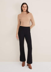 Ara Side Split Bootcut Ponte Trouser Black