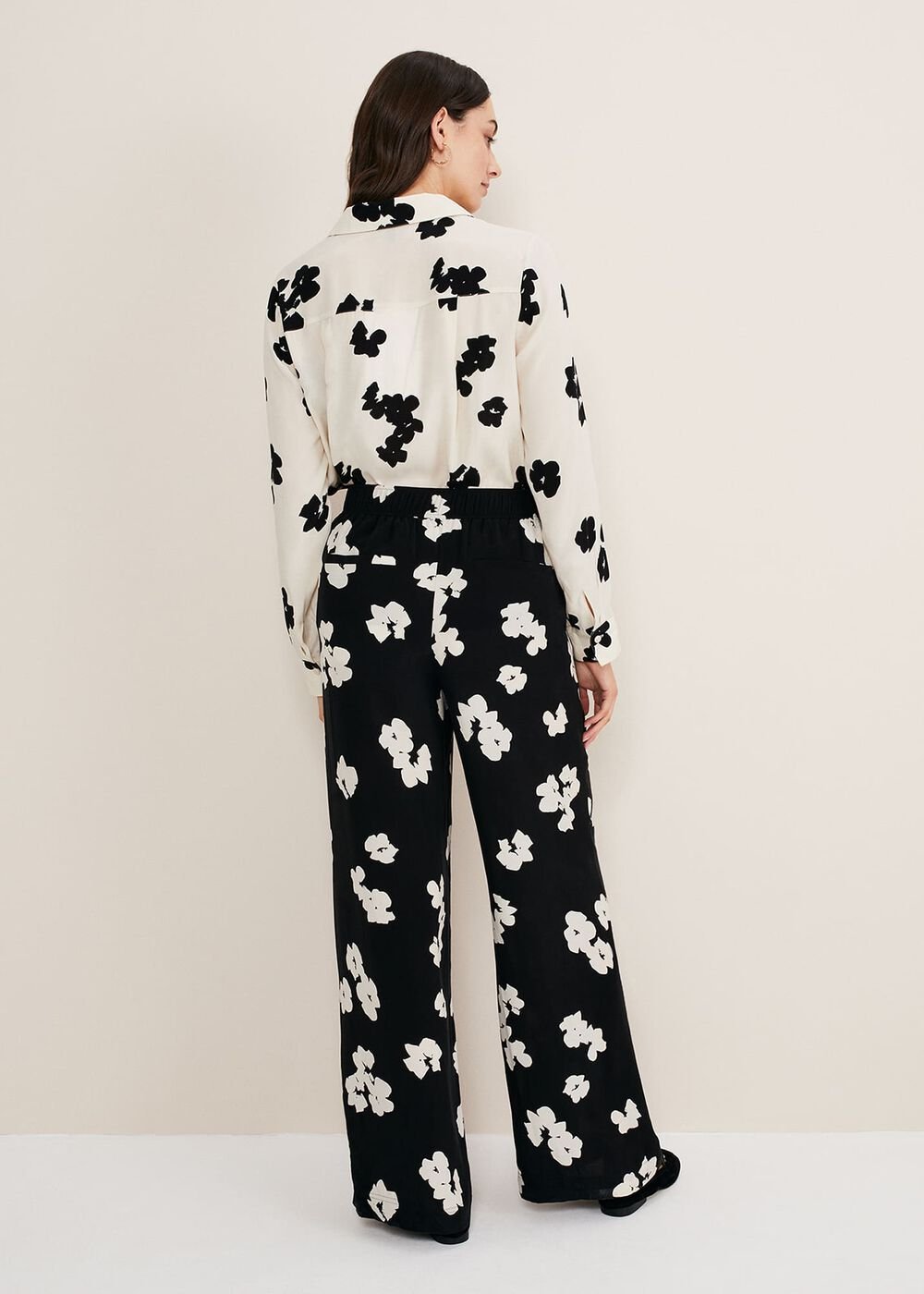 Rae Floral Wide Leg Trouser Black