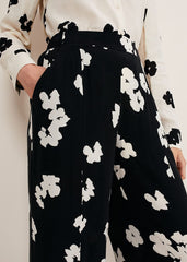 Rae Floral Wide Leg Trouser Black