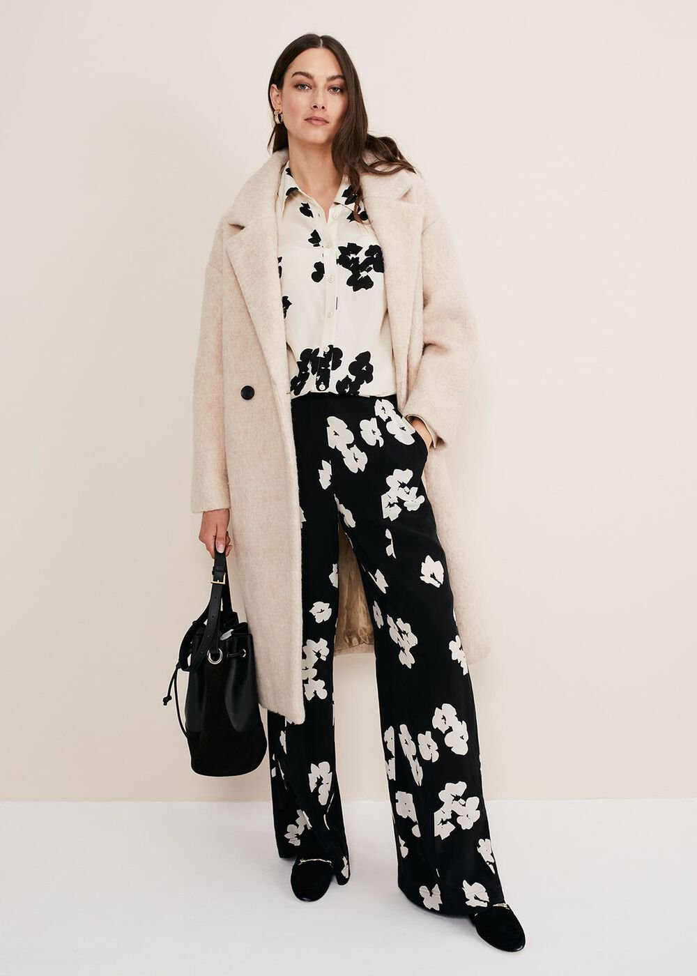Rae Floral Wide Leg Trouser Black
