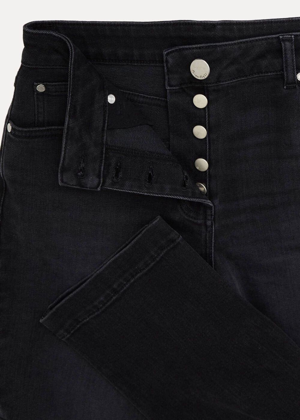 Karlie Button Through Corduroy Jeans Black