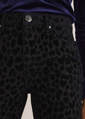 Jaimie Flocked Jeans Black