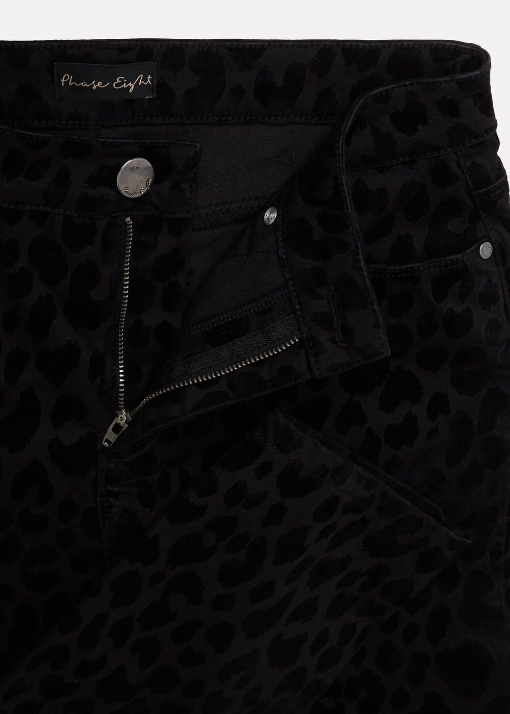 Jaimie Flocked Jeans Black