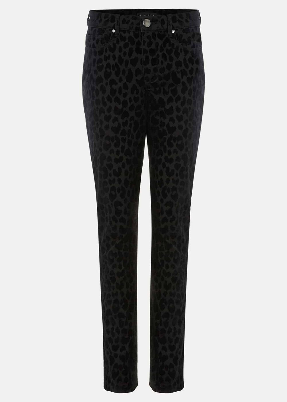 Jaimie Flocked Jeans Black