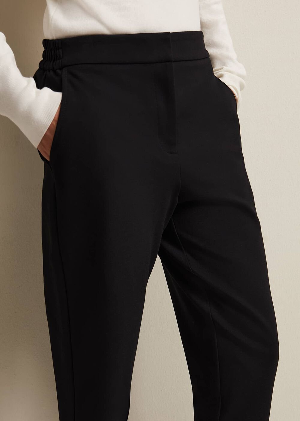 Kimia Ponte Tapered Trouser Black