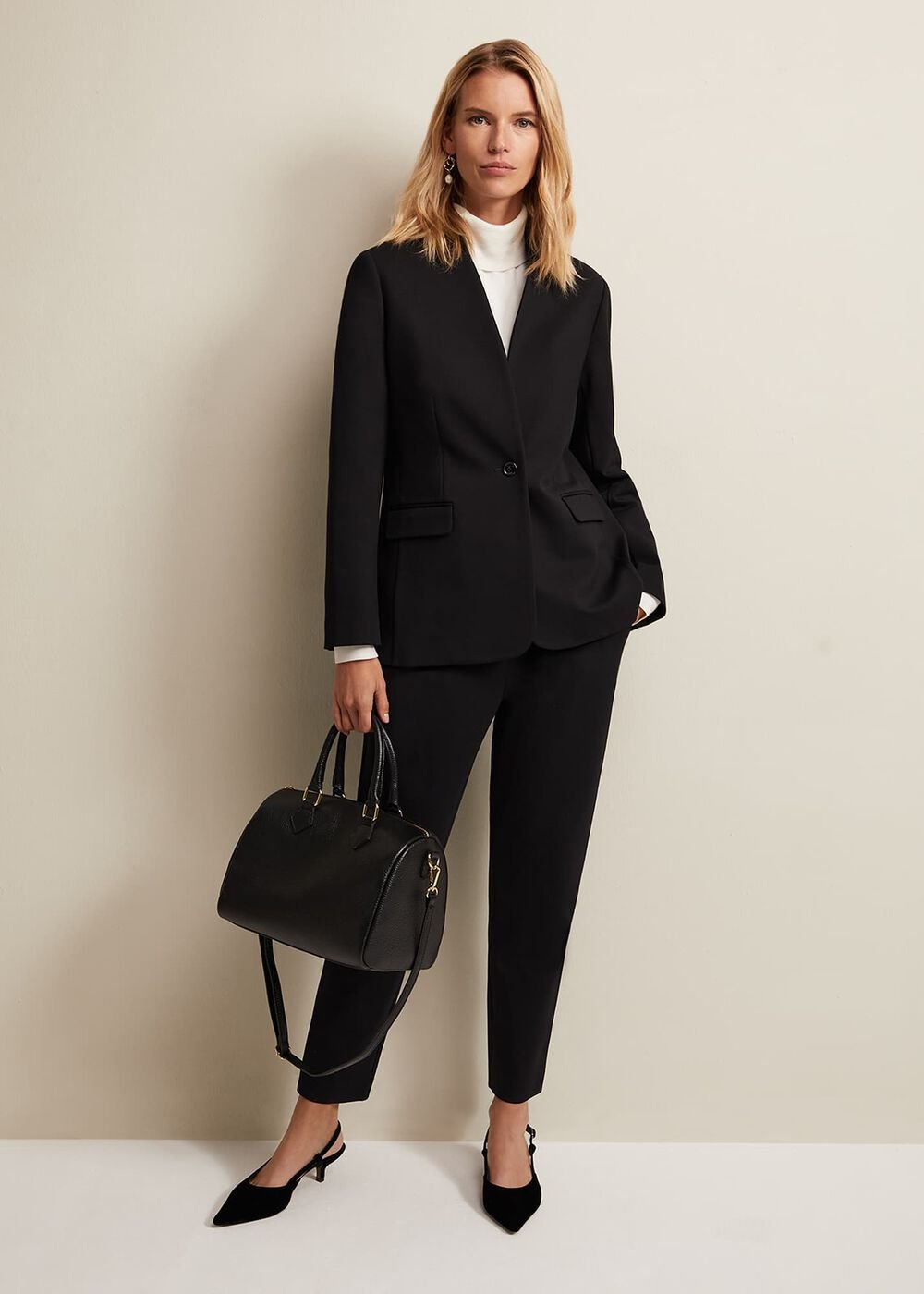 Kimia Ponte Tapered Trouser Black