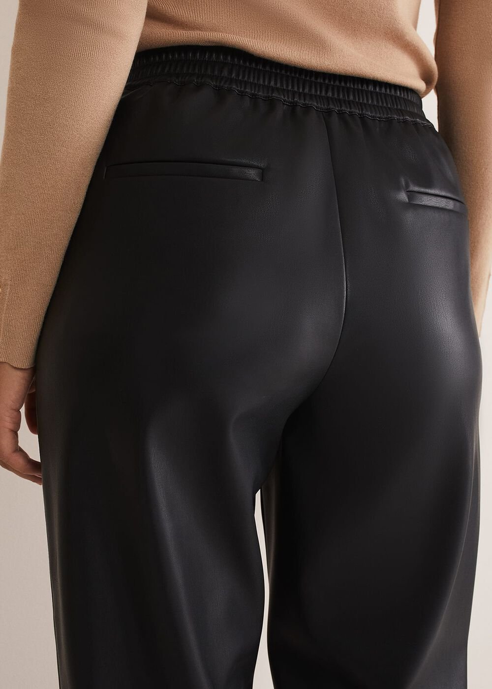 Rya Pleather Straight Leg Trouser Black