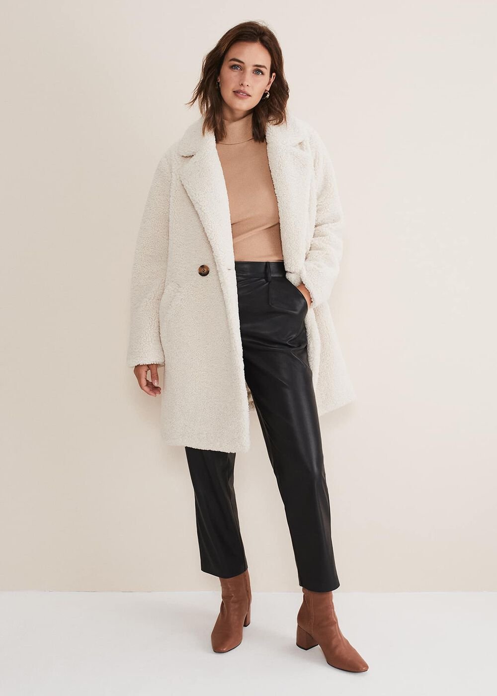 Rya Pleather Straight Leg Trouser Black
