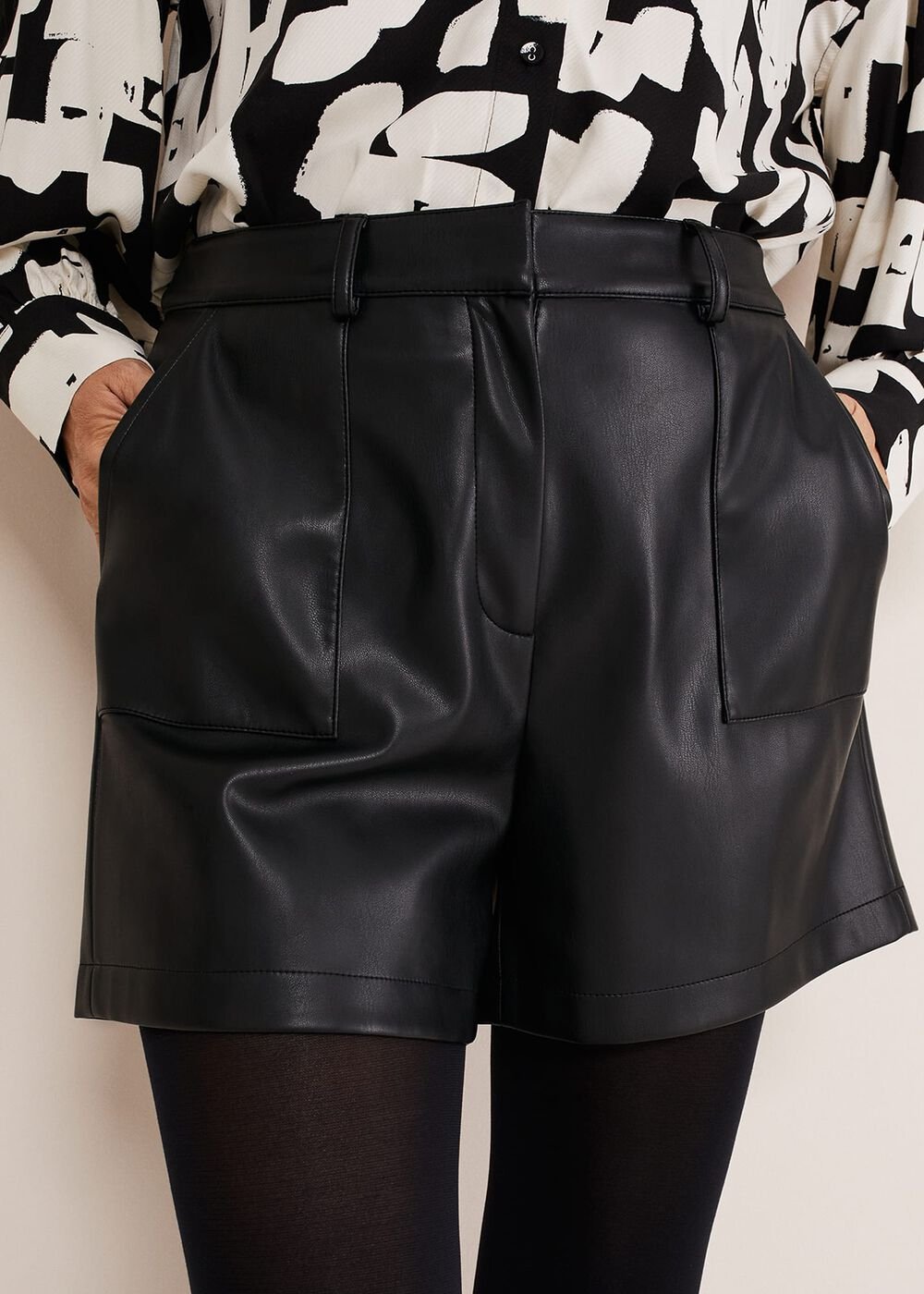 Hadley Pleather Shorts Black