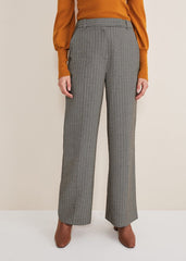 Nouria Herringbone Tapered Trouser Black/Cream