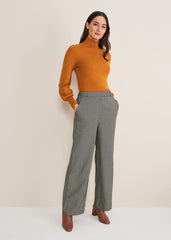 Nouria Herringbone Tapered Trouser Black/Cream