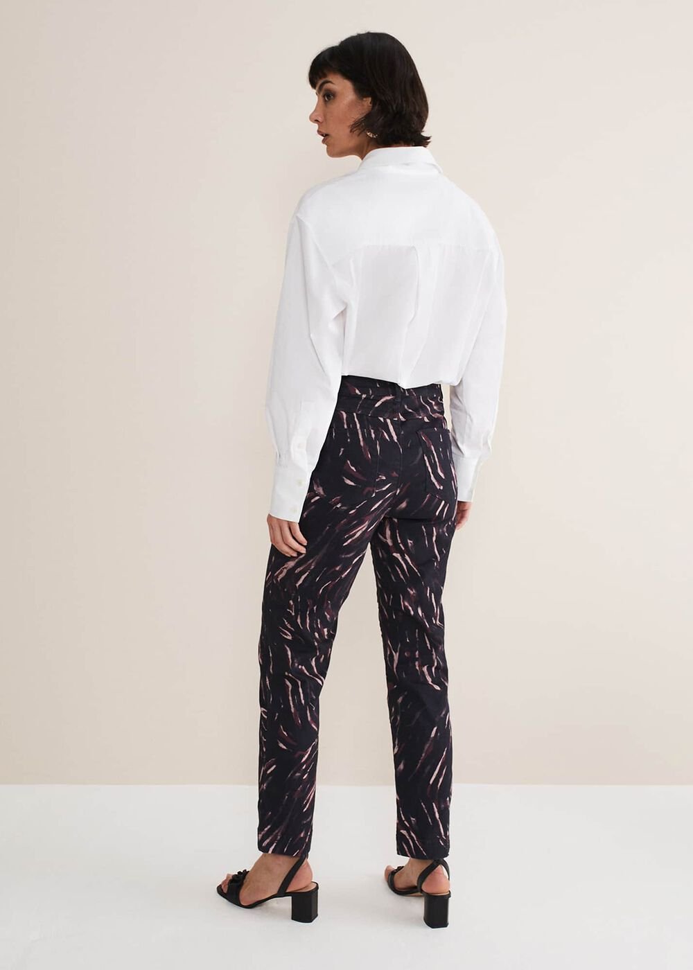 Ramona Zebra Print Straight Leg Jeans Black/Multi
