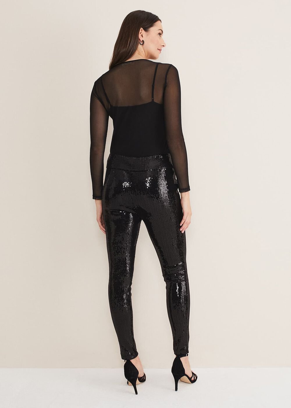 Ausha Black Sequin Leggings Black