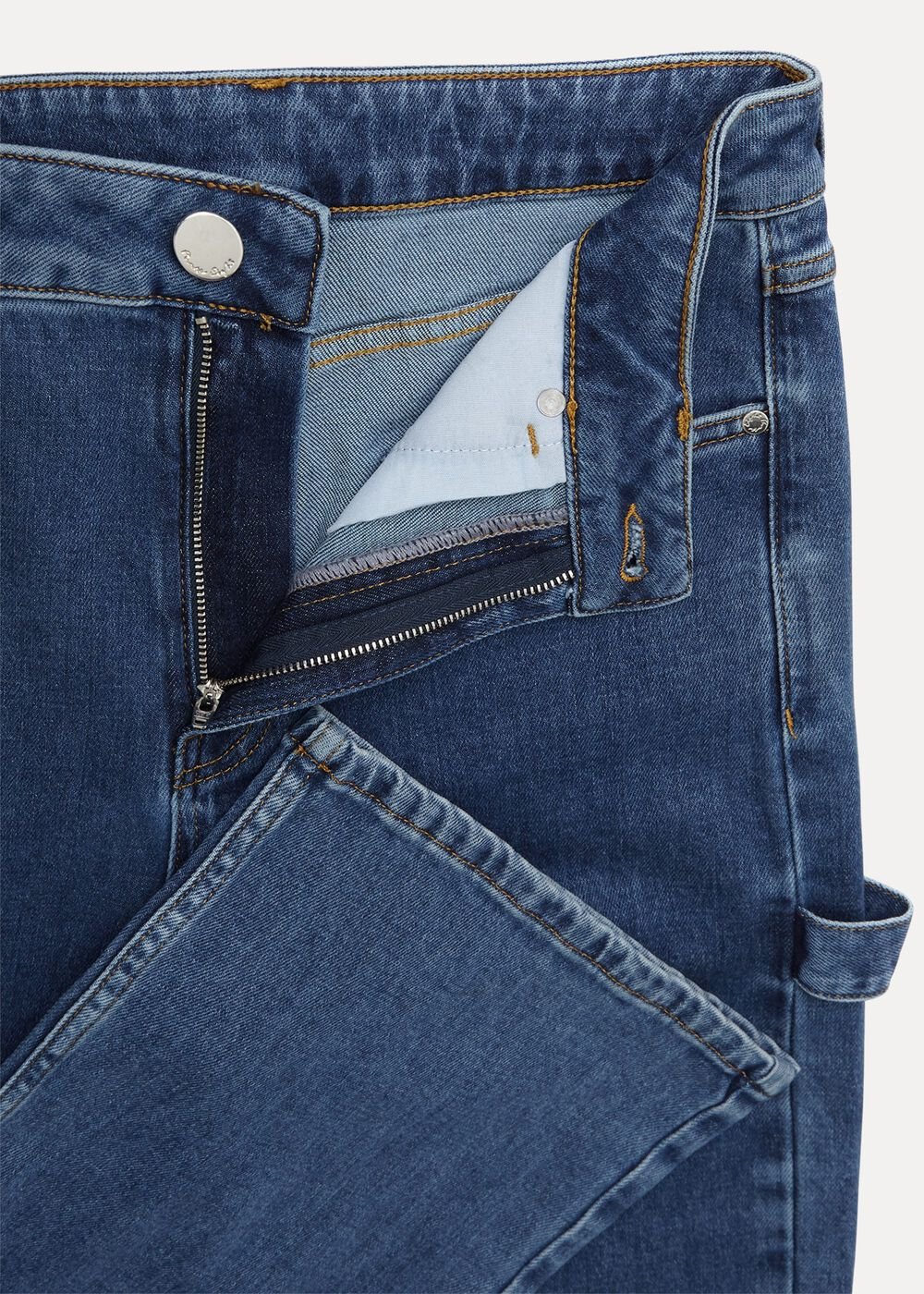 Scout Cargo Wide Leg Jeans Mid Blue
