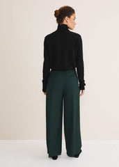 Catira Crepe Wide Leg Trousers Forest Green