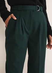 Catira Crepe Wide Leg Trousers Forest Green